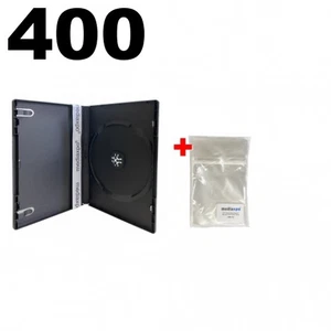 400 STANDARD Black Single DVD Cases 14MM & 500 OPP Plastic Wrap Bag - Picture 1 of 7