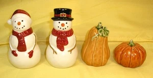 Festive Autumn/Fall & Yuletide/Christmas Seasonal Salt & Peppers from KOHLS - Picture 1 of 13