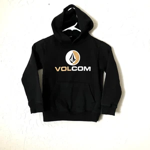 Volcom Boys Hooded Pullover Sweatshirt Black Size 5 M Logo - Picture 1 of 6