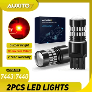 AUXITO LED 7443 Estroboscópico 7440 Intermitente Intermitente Bombilla de Freno Advertencia de Seguridad - Imagen 1 de 10
