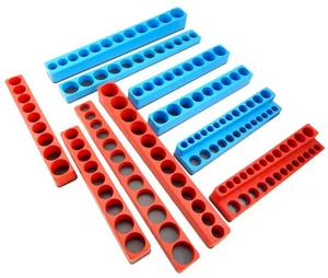 Magnetic Socket Tray Holder Set Mechanics Time Saver 10pc 1/4 3/8 1/2 Drive MTS - Picture 1 of 6
