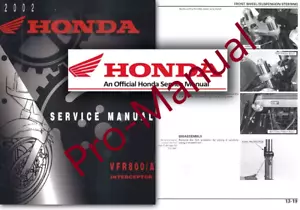 Honda VFR800 V-TEC VFR 800 VTEC Workshop Service Repair Manual 2002 - 2006 CD - Picture 1 of 1