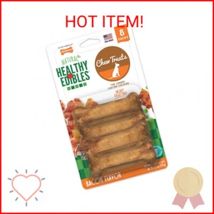 Nylabone Healthy Edibles Natural Dog Chews Long Lasting Bacon Flavor Treats for - Picture 1 of 2