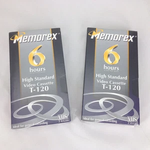 Two (2) Memorex T-120 High Standard Video Cassettes New Sealed VHS VCR Tape - Picture 1 of 2