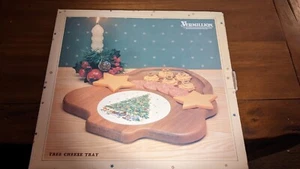 Vermillion Solid Oak Cheese Tray Item 882 Family Christmas - Tree Shaped New - Picture 1 of 5