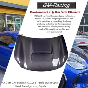 Carbon GR86 ZN8 Subaru BRZ ZC8 STI Style Engine Cover Hood For 2022-2023 Toyota - Picture 1 of 23