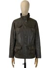 Barbour L1486 Trudy Pleated Olive Fresh Waxed Jacket Size 16