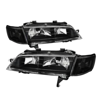 For 94-97 Honda Accord  Black Headlights Clear Lens + Black Corner CD - Image 1 of 2
