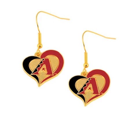 Arizona Diamondbacks MLB Team Swirl Heart Earrings Cover