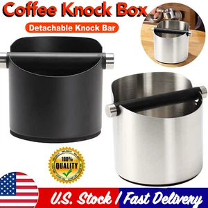 US Coffee Grounds Knock Box Knock Bar Espresso Residue Container Stainless Steel - Picture 1 of 31