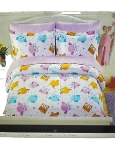 7 Pc Full Cute Owls Bedding Comforter Set - Picture 1 of 2