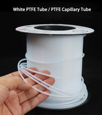 白色 PTFE 管 0.6 毫米 - 5 毫米 OD,0.3 毫米 - 3.5 毫米 ID PTFE 毛细管,小软管 — 第 1/4 张图片