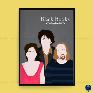 BLACK BOOKS Comedy Characters Home Decor Minimalist Art Poster Print (3 Sizes) - Imagen 1 de 6