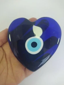 Corazón Vidrio Mal de Ojo Turco Hecho a Mano Amuleto Dije Protector Boho Decoración del Hogar - Imagen 1 de 4
