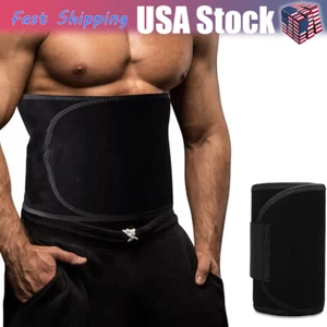 Waist Trimmer Trainer Stomach Wrap Sweat Belt Weight Loss Flat Tummy Plus Size - Picture 1 of 12