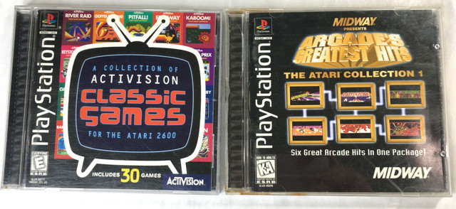 5 PS1; Gran Turismo, Centipede, Atari Anniv. ED Redux, Activation  Classics,+, VG