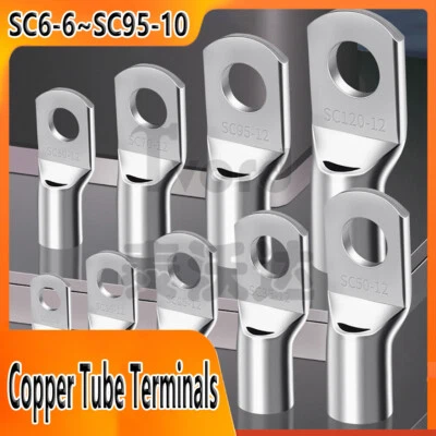 Copper Tube Terminals Terminal Battery Welding Ring Crimp Cable Lugs SC6~SC95 - Image 1 of 4