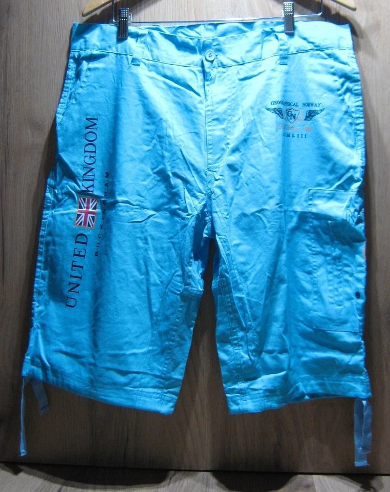 MEN'S BLUE SHORTS GEOGRAPHICAL NORWAY SIZE 2XL VGC - Image 1 of 4