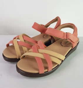 NEW Hush Puppies Deep Comfort Shoes Womens 7 Orange Leather Strap ZeroG Healed - Picture 1 of 12