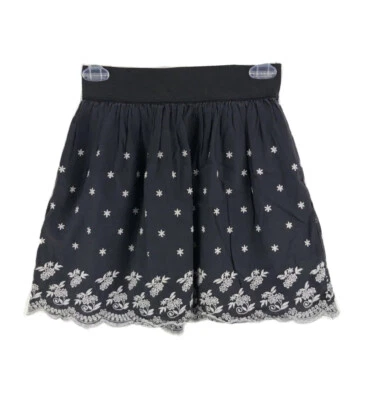 Falda circular Rhapsody para mujer azul marino floral cintura elástica corta talla pequeña A09 Foto 1 de 4