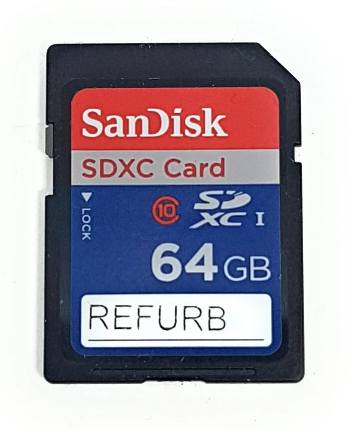 SanDisk 64 GB SDXC SDHC Class 10 Memory Card for Cameras Music Data Video REFURB - Image 1 of 1