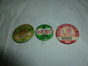 3 Vintage 1942, 1953 und 1955 Minnesota Chauffeur Pinback Lizenzen Lot A-573 - Bild 1 von 9