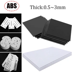 ABS Plastic Sheet - Plastic Plate Board White DIY Model 0.5mm 1mm 1.5mm 2mm 3mm - Picture 1 of 11