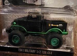 Greenlight GREEN MACHINE black bandit 1941 military 1/2 ton 4x4 CHASE RARE - Picture 1 of 3