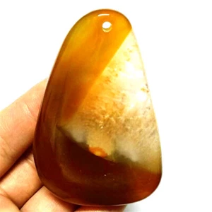 Orange Crystal Agate Freeform Pendants Bead Necklace DIY Jewelry Making - Picture 1 of 2