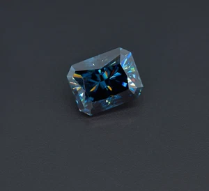 Lujoso 3 quilates azul natural color 'D' VVS1 diamante suelto sin calefacción corte esmeralda - Imagen 1 de 6