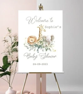 Baby shower eucalyptus safari welcome sign, gender reveal backdrop, poster - Picture 1 of 2