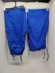 2 Pair NEW Lg Scrub Uniform Pants Bottoms L Royal Blue WS WHITE SWAN Unisex Long - Picture 1 of 10