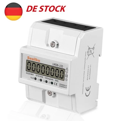 Contatore guida DIN 380V trifase 4 fili calibrato elettronico trifase LCD - Immagine 1 di 4