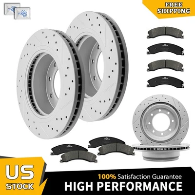 Pastillas de freno rotores perforados delanteros traseros para Nissan NV1500 NV2500 NV3500 2012-2021 Foto 1 de 4