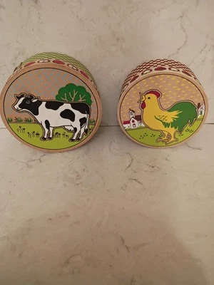 Деревянные гнездовые блоки из двух частей деревянные фермерские тематические гнездовые коробки домашний декор... - Изображение 1 из 4