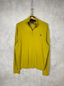 Suéter Paul Smith PS Para Hombre XXL Amarillo Mostaza 1/4 Cremallera Pullover Logo Cebra - Imagen 1 de 15