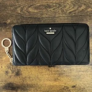 Kate Spade Briar Lane Neda Quilted Leather Zip Around Wallet Black - Bild 1 von 3