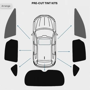 Full Car Pre-Cut Tint Kit 50% Rear + 70% Front – Saloon/Hatchback – 2-Ply Carbon - Picture 1 of 7