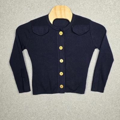 Cárdigan Suéter Givenchy Boutiques Mujer Mediano Azul Marino Lana Dorado Botón Italia Foto 1 de 4