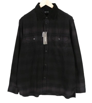 DIESEL S-Jess-Dip Men Shirt XL RRP€150 Flannel Check Button Up Patch Pockets - Image 1 of 4