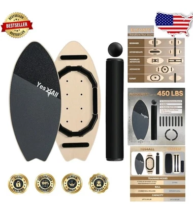 YES4ALL 2 en 1 Tabla de Equilibrio y Juego de Rodillos - Ideal para Entrenamientos de Escritorio de Pie Foto 1 de 4