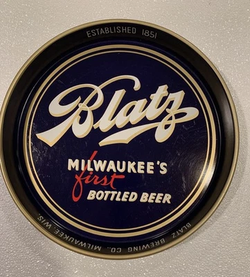 VINTAGE 1940'S EARLY 1950s BLATZ METAL BEER TRAY MILWAUKEE WISCONSIN WI - Image 1 of 4