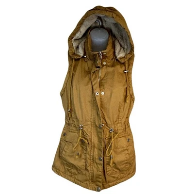 Женский жилет с капюшоном YMI размер S на молнии шерпа с подкладкой желтый для улицы - Изображение 1 из 4