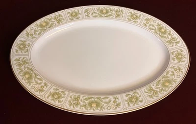 Plato grande para servir Sango Savannah 3723 oro verde floral 16" x 11,5" EC! Foto 1 de 4