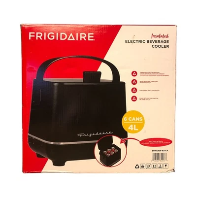 Enfriador de bebidas eléctrico aislado Frigidaire tiene capacidad para seis 12 oz. Latas Foto 1 de 2