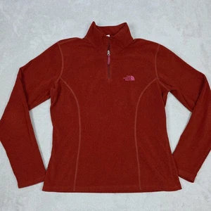 VINTAGE The North Face TKA 100 Fleece Pullover 1/4 Zip Red Womens Small - Picture 1 of 10