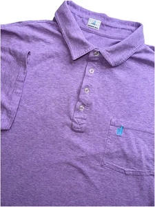 Johnnie-O Mens Hanging Out Polo Shirt XXL Purple Pocket Logo - Picture 1 of 6