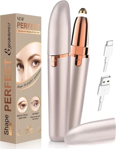 Rechargeable Eyebrow Trimmer for Women, Painless Electric Facial Hair Remover, - Picture 1 of 5