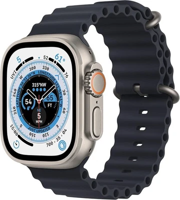 Apple Watch Ultra 49mm estojo de titânio com pulseira Midnight Ocean, GPS + celular - Imagem 1 de 4
