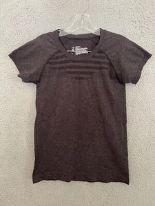 Z by Zella Womens Top Gray Size Medium Shirt Short Sleeve Adult Stretch - Picture 1 of 5